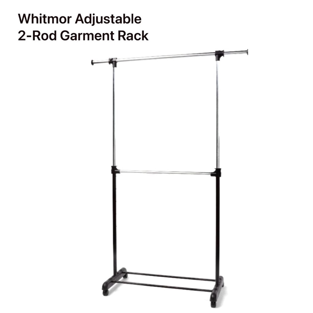 Whitmor™ Adjustable Rod Rolling Garment Rack - Picture 2 of 7